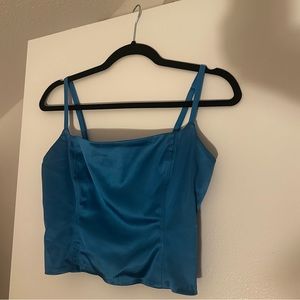 Wilfred blue satin corset top